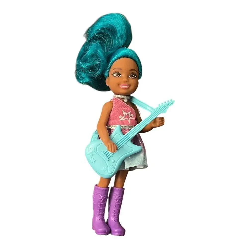 Barbie Chelsea Can Be Anything Pop Star Rockstar Doll Playset Teal Hair